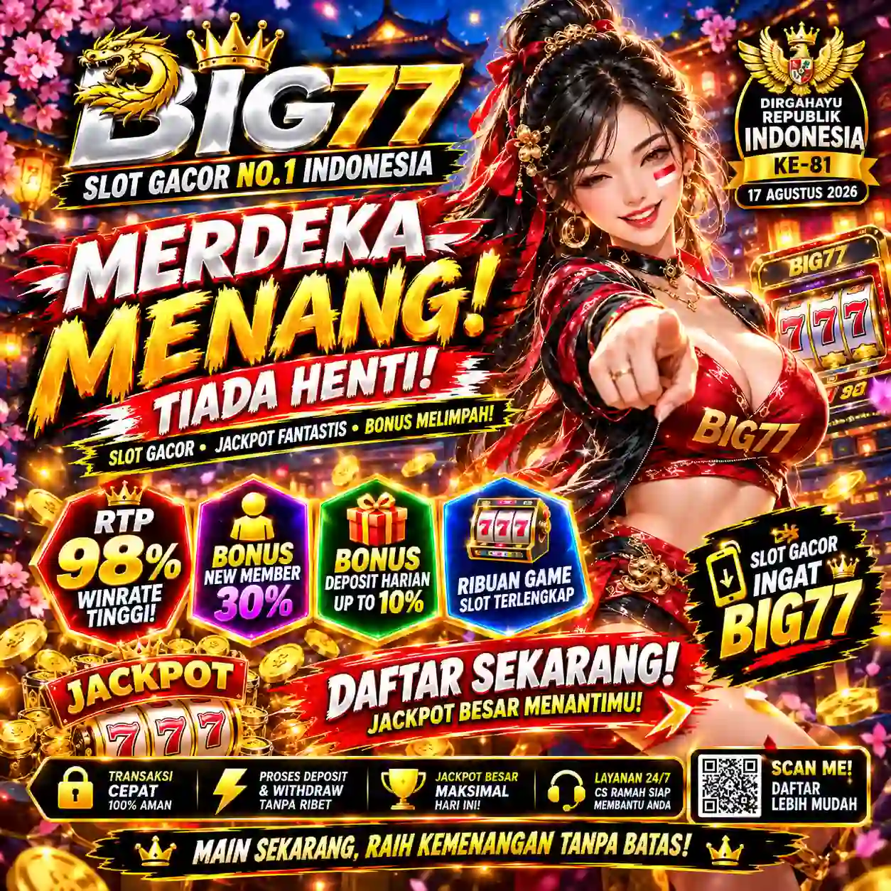 BIG77: Main Keseruan Link Slot Gacor Hari Ini Situs Gampang Menang Mania Besar